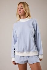 Mock Neck Stripe Sweatshirt Top