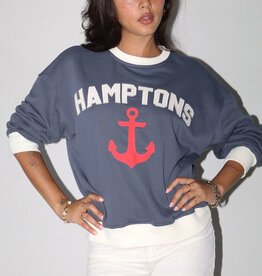 Hamptons Anchor Long Sleeve Crewneck Sweatshirt
