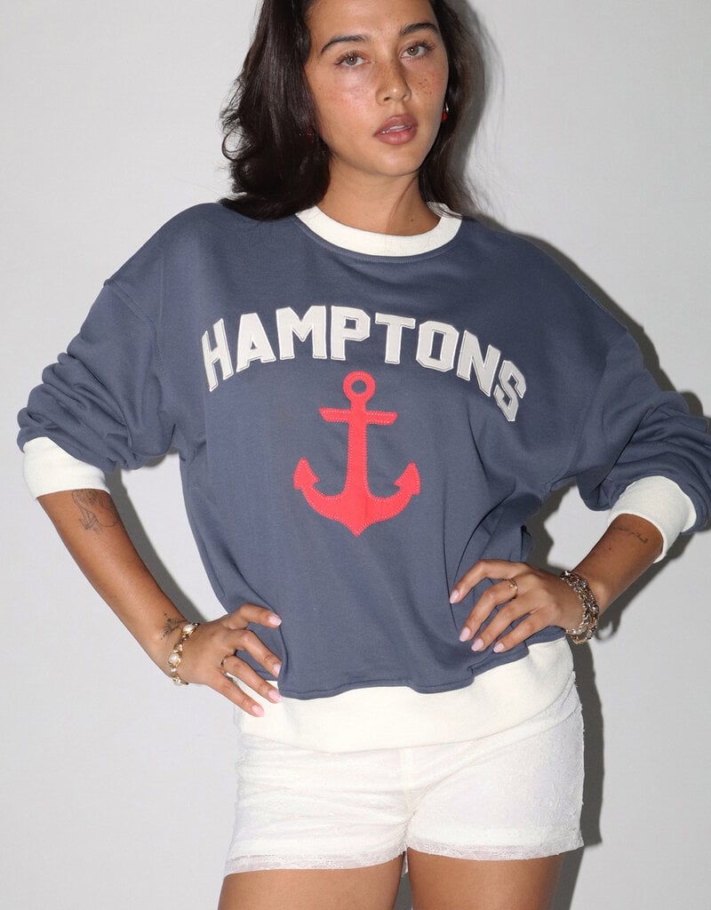 Hamptons Anchor Long Sleeve Crewneck Sweatshirt