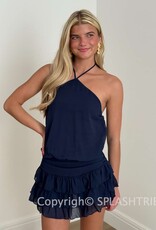 Tiered Ruffle Skirt Romper Mini Dress