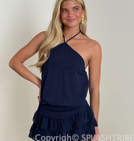 Tiered Ruffle Skirt Romper Mini Dress