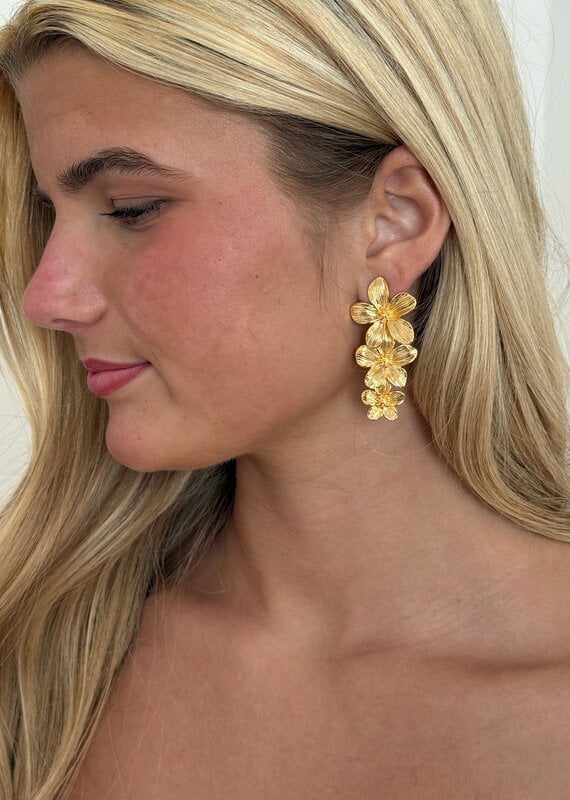 Flower Drop Statement Earrings G