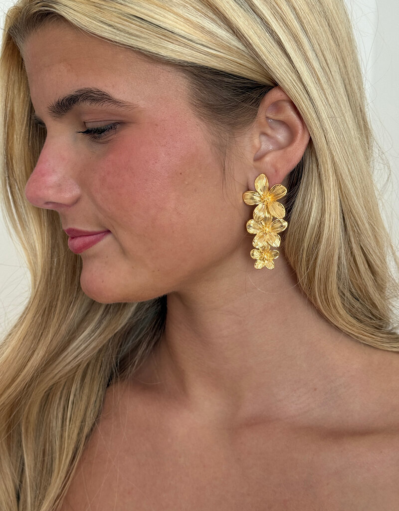 Flower Drop Statement Earrings G