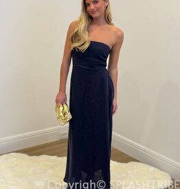 Marisa Linen Strapless Maxi Dress