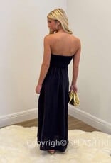 Marisa Linen Strapless Maxi Dress