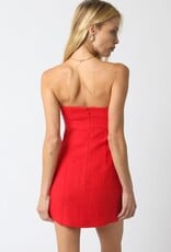 Strapless Linen Mini Dress