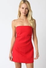 Strapless Linen Mini Dress