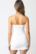 Strapless Linen Mini Dress