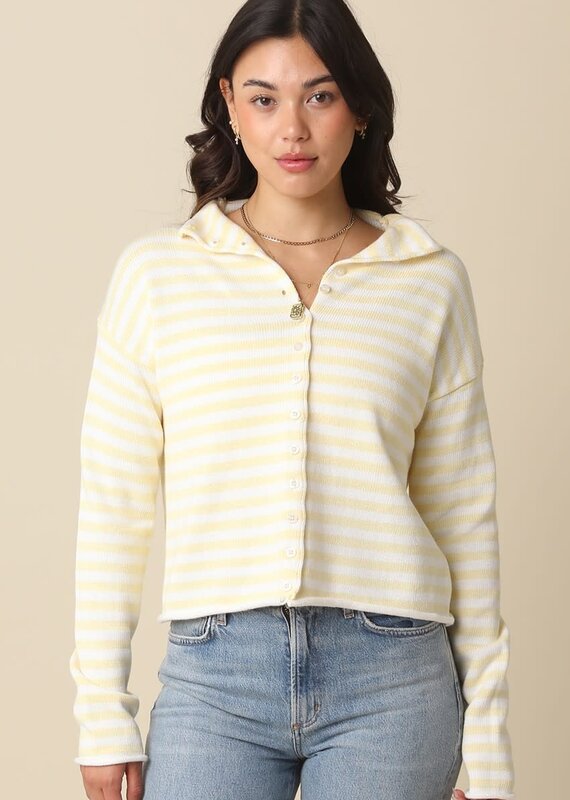 Carmen Stripe Knit Cardigan Sweater