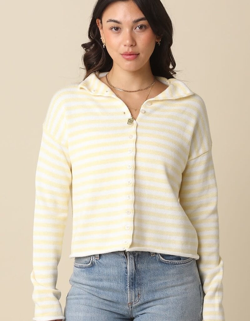 Carmen Stripe Knit Cardigan Sweater