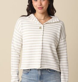 Carmen Stripe Knit Cardigan Sweater
