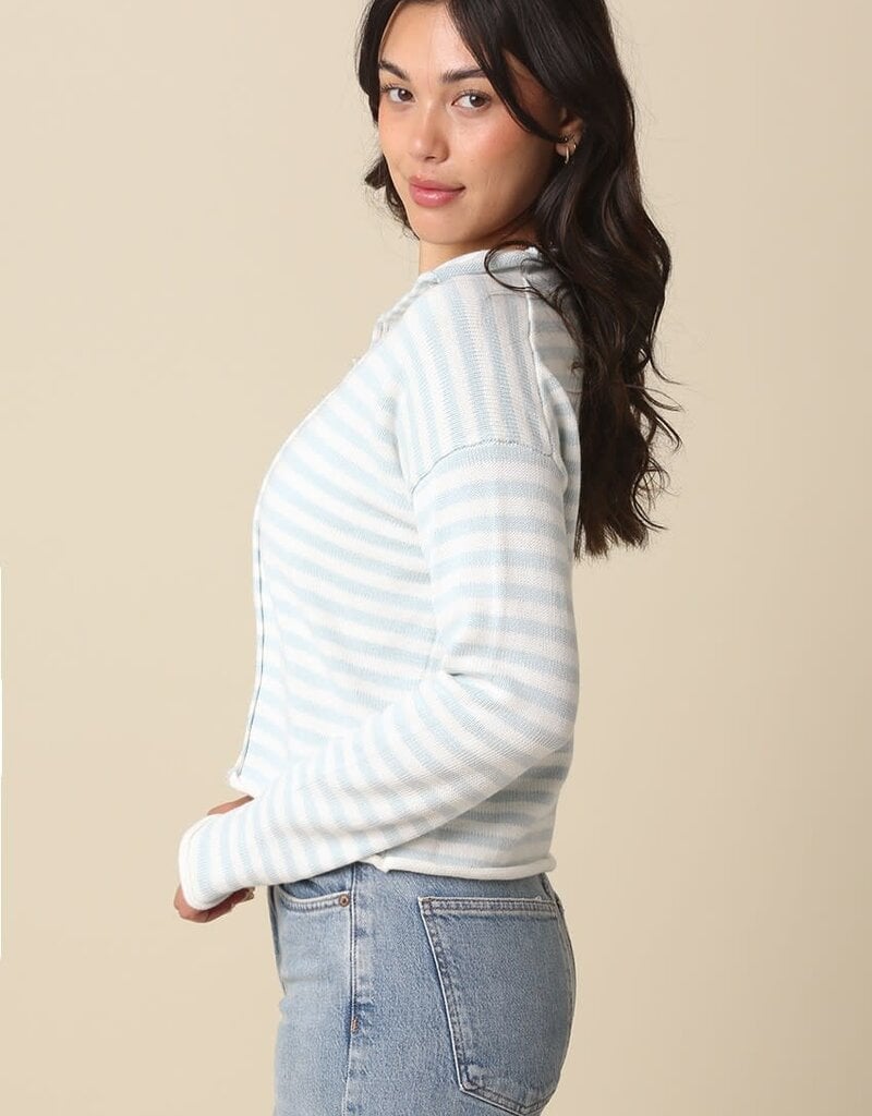 Carmen Stripe Knit Cardigan Sweater