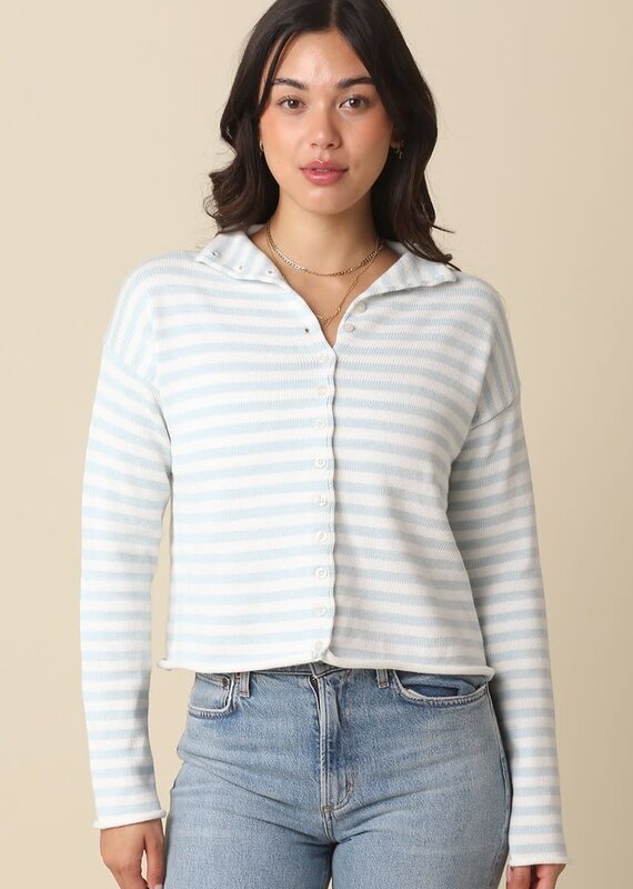 Carmen Stripe Knit Cardigan Sweater