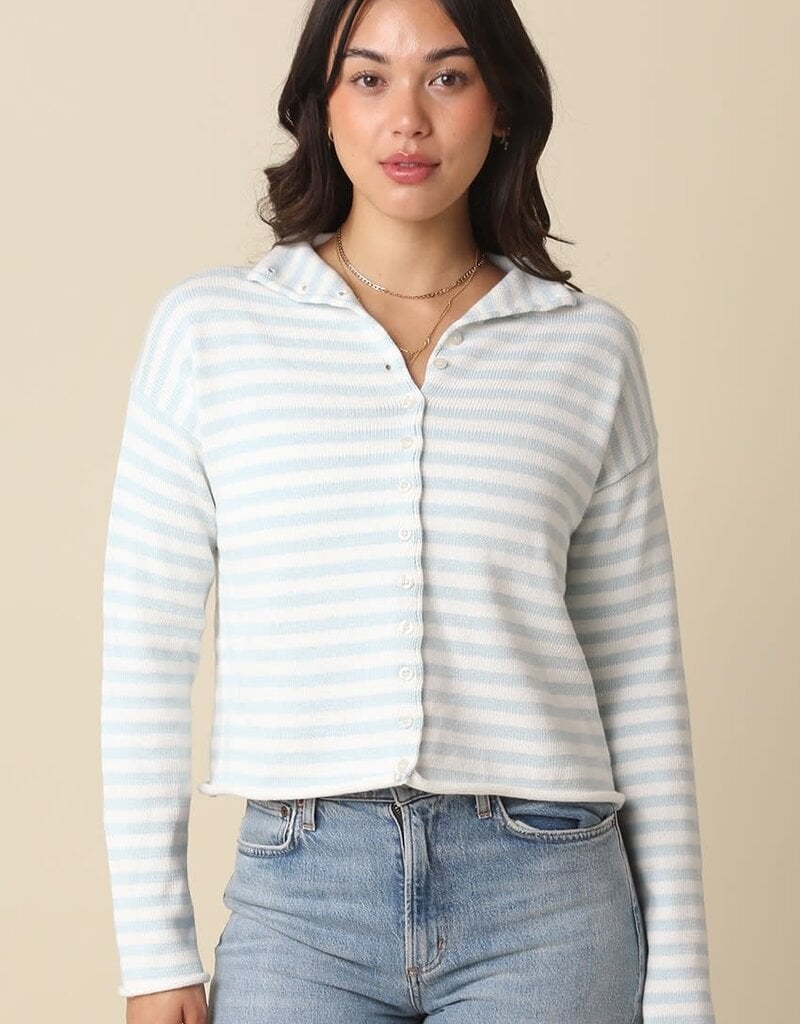 Carmen Stripe Knit Cardigan Sweater
