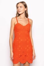 Crochet Circle Scallop Bottom Mini Dress