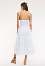 Floral Embossed Lace Solid Midi Dress