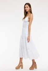 Floral Embossed Lace Solid Midi Dress