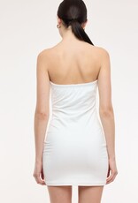 Cowl Bust Strapless Mini Dress