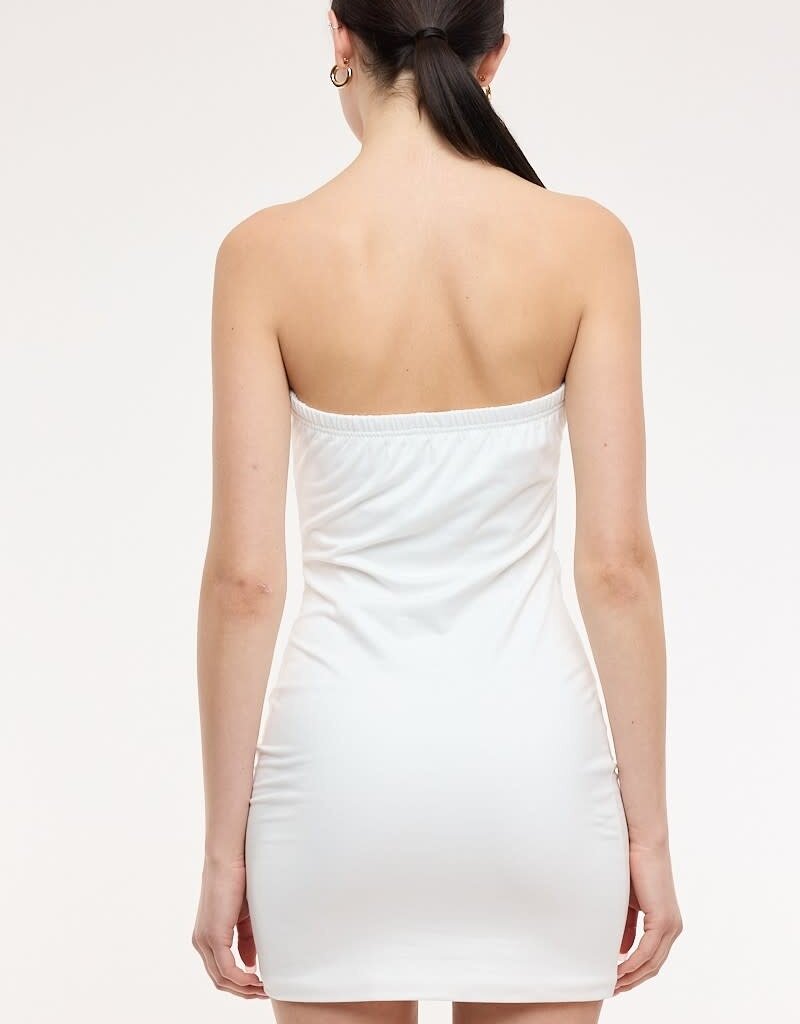 Cowl Bust Strapless Mini Dress