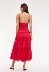 Floral Embossed Lace Solid Midi Dress