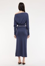 One Shoulder Long Sleeve Top & Midi Skirt Set