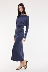 One Shoulder Long Sleeve Top & Midi Skirt Set