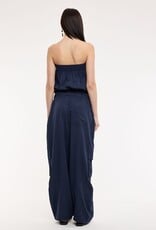 Front Zip Patch Pockets Cargo Tube Jumpsuit