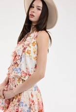 Floral Cascading Ruffle Layered Mini Dress