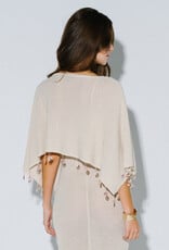 Shell Trim Lurex Poncho Top