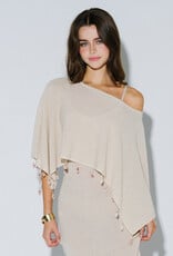 Shell Trim Lurex Poncho Top