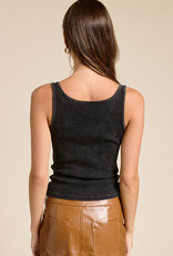 Tank Top With Silver Belt Shoulder Straps
