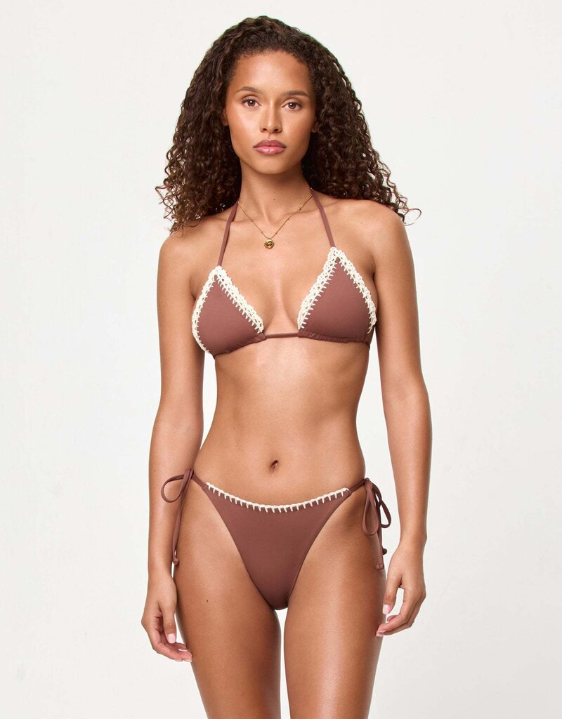 L Space Samba Crochet Trim Bikini Bottom Full