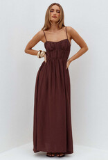 Kayley A Line Shirred Midi Dress