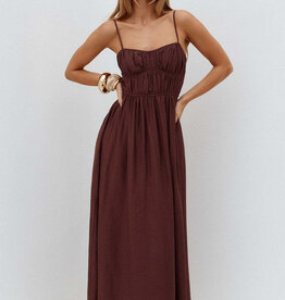 Kayley A Line Shirred Midi Dress