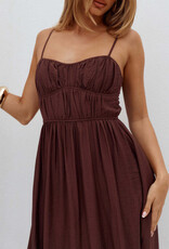 Kayley A Line Shirred Midi Dress