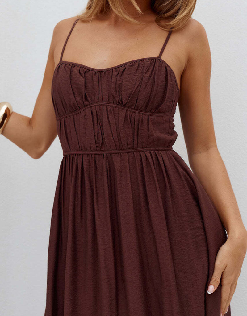 Kayley A Line Shirred Midi Dress