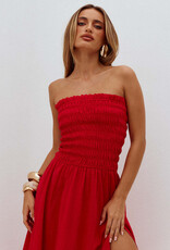 Lanie Strapless Shirred Maxi Dress