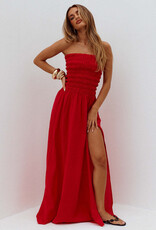 Lanie Strapless Shirred Maxi Dress