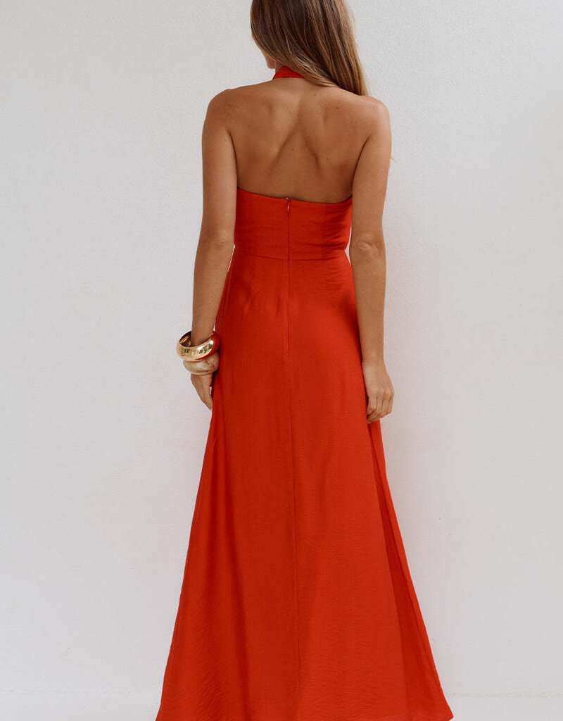 Arli Deep Plunge Maxi Dress