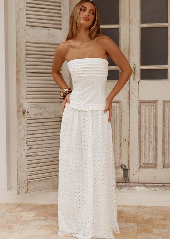 Grace Strapless Tie Back Maxi Dress