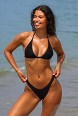 Kulani Kinis Gathered Deep V Thong Bikini Bottom