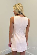 Tweed Wavy Cutout Sleeveless Mini Dress