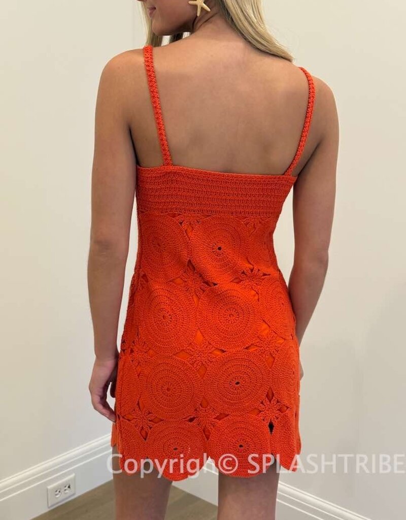 Crochet Circle Scallop Bottom Mini Dress
