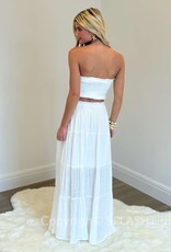 Smocked Tube Top and Tiered Maxi Skirt Set