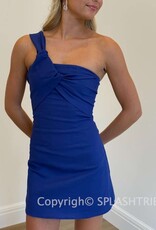 Linen Single Shoulder Strap Mini Dress