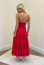 Floral Embossed Lace Solid Midi Dress