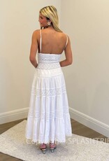 Floral Embossed Lace Solid Midi Dress