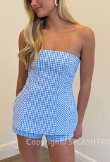 Gingham Strapless A Line Top & Short Set