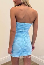 Strapless Ruched Bodycon Mini Dress