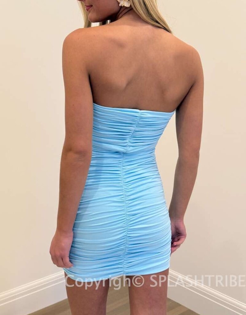 Strapless Ruched Bodycon Mini Dress